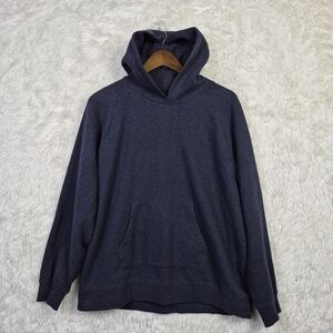 NAADAM Cotton & Cashmere Pullover Hoodie Mens XL Navy Blue Quiet Luxury